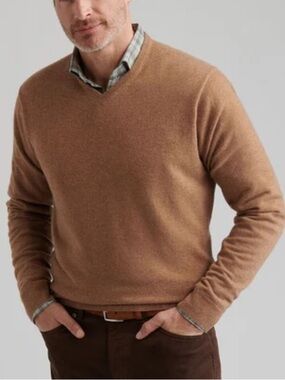 PETER MILLAR 100% extra fine Italian merino wool v-neck Sweater size XL